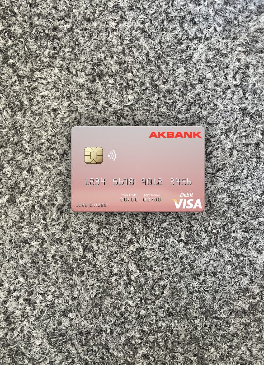 Download Malta Akbank T.A.Ş. visa debit card photolook front Photoshop template